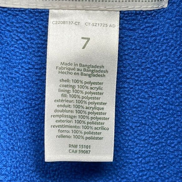 Carter’s Boy’s Gray Blue Full Zip Fleece Lined Hooded Puffer Jacket Coat Size 7 - Picture 13 of 16